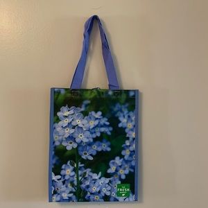 Brand new Periwinkle color shopping bag with Forget me not flower prints